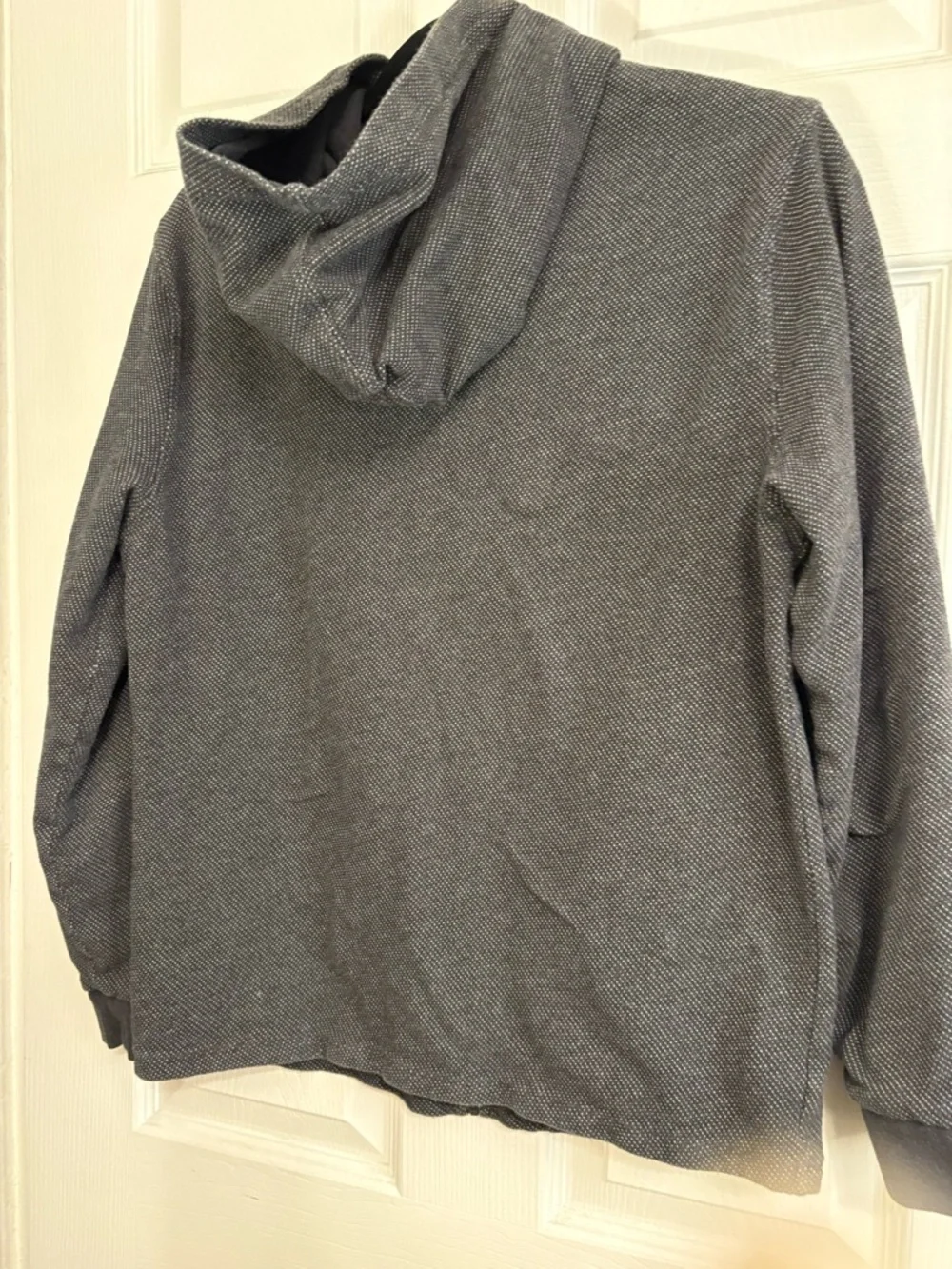 Vince Gray Hooded Zip Jacket Size M Textured Knit Lightweight Coat